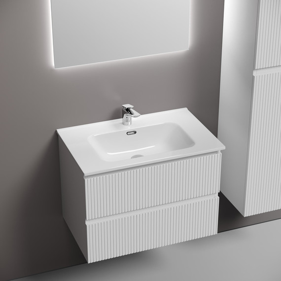 Тумба подвесная с раковиной-столешницей Sancos Snob T 70 см SNT70W, Bianco (раковина Element CN7007) - 4 Тумба подвесная с раковиной-столешницей Sancos Snob T 70 см SNT70W, Bianco (раковина Element CN7007) фото 4