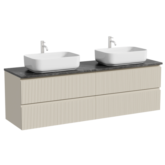 Тумба подвесная с раковиной Sancos Snob T 160 см SNT80CE, Beige Soft (раковины Element CN5043, столешница TT160A1X) -  Тумба подвесная с раковиной Sancos Snob T 160 см SNT80CE, Beige Soft (раковины Element CN5043, столешница TT160A1X) фото