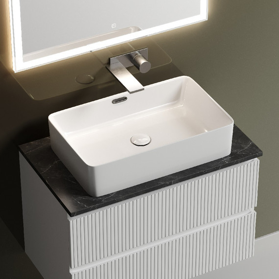 Тумба подвесная с раковиной Sancos Snob T 80 см SNT80W, Bianco (раковина Element CN6005, столешница TT80A1) - 9 Тумба подвесная с раковиной Sancos Snob T 80 см SNT80W, Bianco (раковина Element CN6005, столешница TT80A1) фото 9