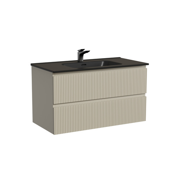 Тумба подвесная с раковиной-столешницей Sancos Snob T 90 см SNT90CE, Beige Soft (раковина Element CN7002MB) -  Тумба подвесная с раковиной-столешницей Sancos Snob T 90 см SNT90CE, Beige Soft (раковина Element CN7002MB) фото