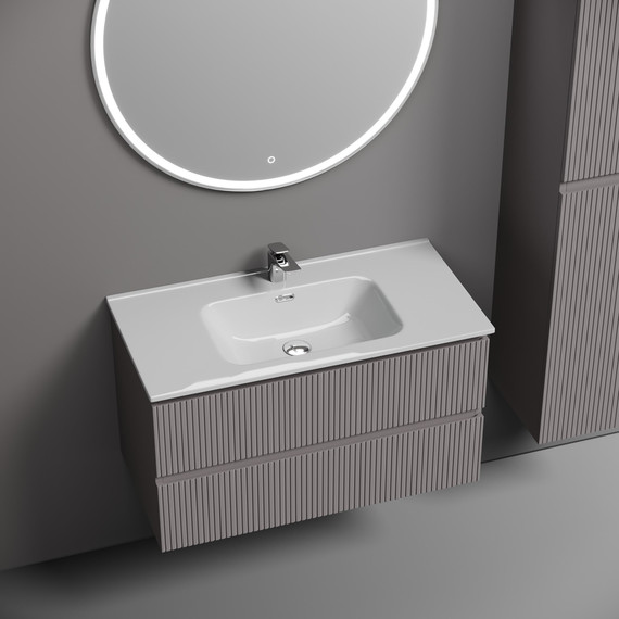 Тумба подвесная с раковиной-столешницей Sancos Snob T 90 см SNT90SM, Doha Soft (раковина Element CN7002) - 4 Тумба подвесная с раковиной-столешницей Sancos Snob T 90 см SNT90SM, Doha Soft (раковина Element CN7002) фото 4