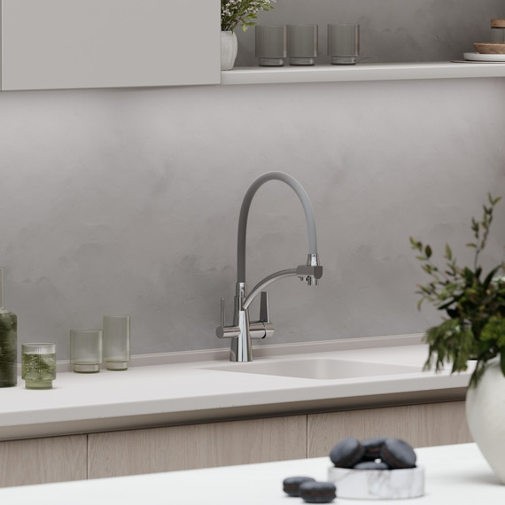 Смеситель для кухни Sancos Eri SC4001CH, хром/серый фото 3