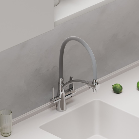 Смеситель для кухни Sancos Eri SC4001CH, хром/серый фото 4