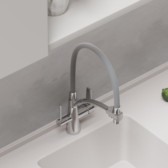 Смеситель для кухни Sancos Eri SC4001CH, хром/серый фото 5