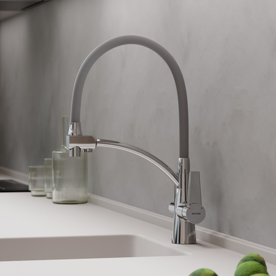 Смеситель для кухни Sancos Eri SC4001CH, хром/серый фото 7
