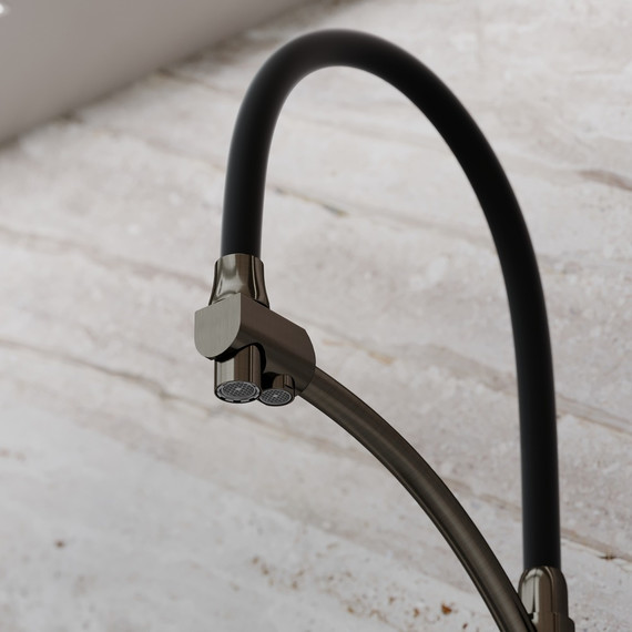 Смеситель для кухни Sancos Eri SC4001GG, сталь/черный фото 2