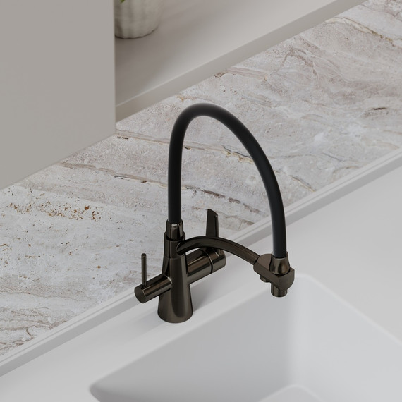 Смеситель для кухни Sancos Eri SC4001GG, сталь/черный фото 5