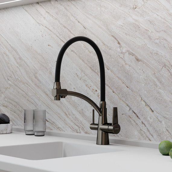 Смеситель для кухни Sancos Eri SC4001GG, сталь/черный фото 6