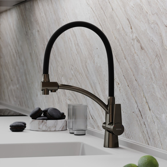 Смеситель для кухни Sancos Eri SC4001GG, сталь/черный фото 7