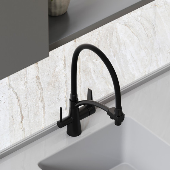 Смеситель для кухни Sancos Eri SC4001MB, чёрный матовый/чёрный фото 5