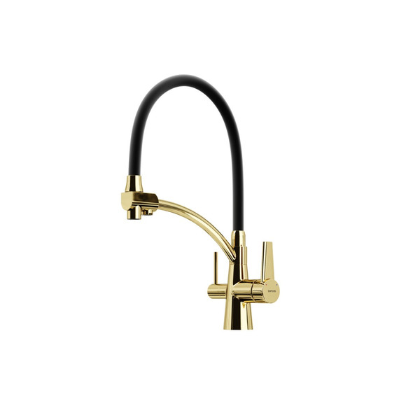 Смеситель для кухни Sancos Eri SC4001ZG, полированное золото/чёрный фото 