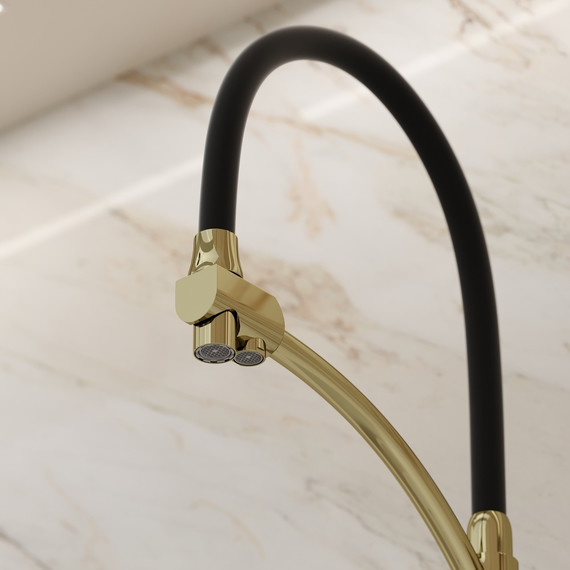 Смеситель для кухни Sancos Eri SC4001ZG, полированное золото/чёрный фото 2