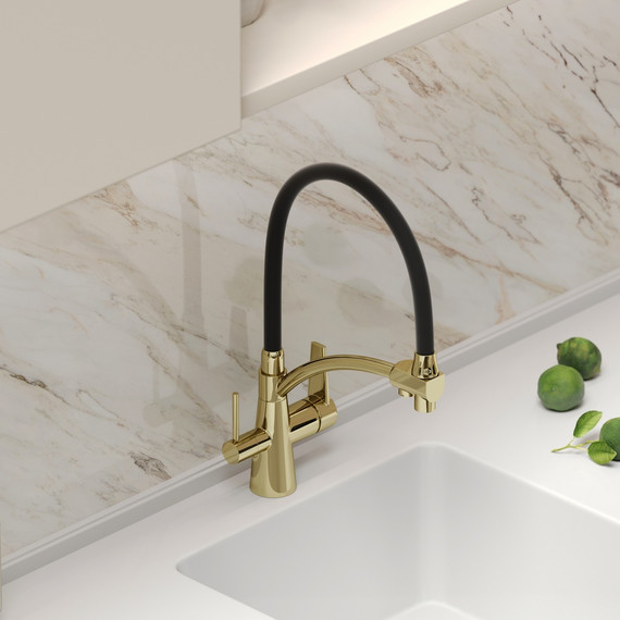 Смеситель для кухни Sancos Eri SC4001ZG, полированное золото/чёрный фото 4