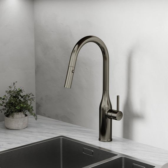 Смеситель для кухни Sancos Grand SC4002GG, вороненая сталь фото 7