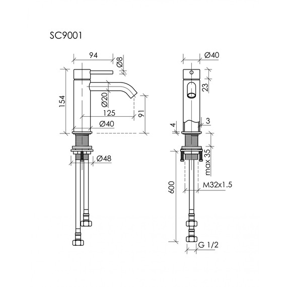 Смеситель для раковины Sancos Etna SC9001BN, брашированный никель фото 3