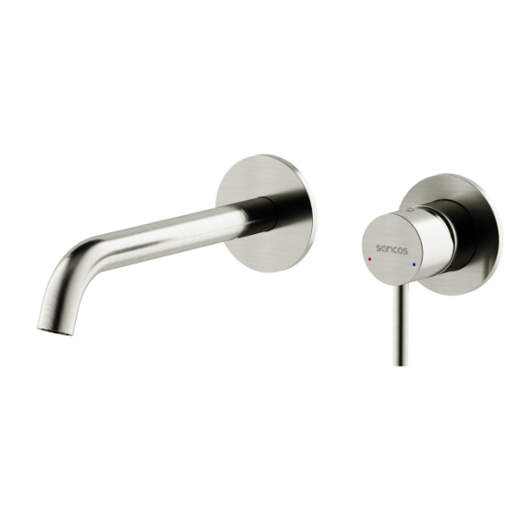 Смеситель для раковины настенный Sancos Etna SC9004BN, брашированный никель (со скрытой частью) фото 2