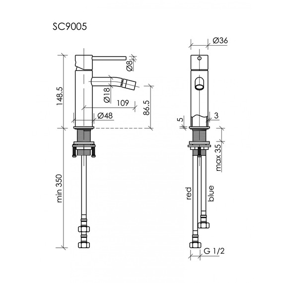 Смеситель для биде Sancos Etna SC9005MB, чёрный матовый фото 3
