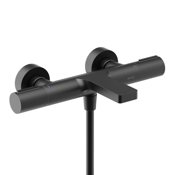 Смеситель для ванны с термостатом Sancos Etna SC9006MB, чёрный матовый фото 