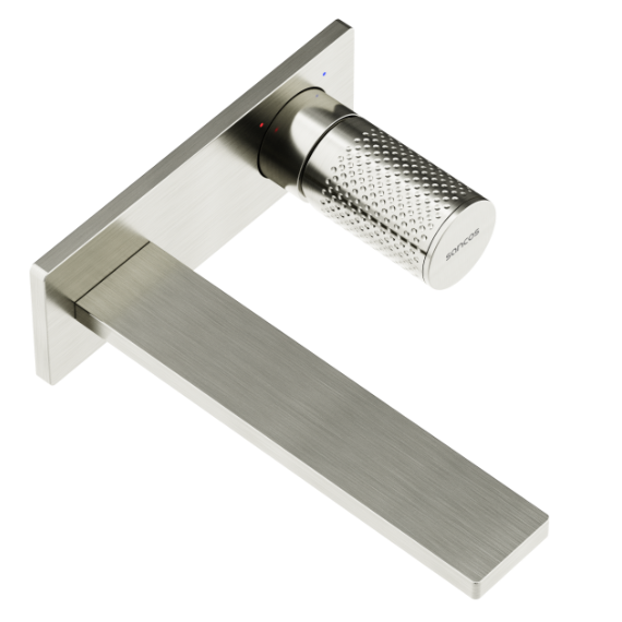 Смеситель для раковины настенный Sancos Nexus SC9013BN, брашированный никель (со скрытой частью) фото 2