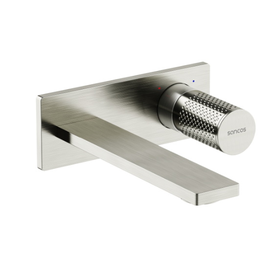 Смеситель для раковины настенный Sancos Nexus SC9013BN, брашированный никель (со скрытой частью) фото 