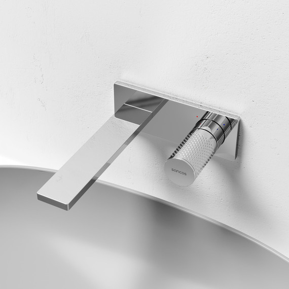 Смеситель для раковины настенный Sancos Nexus SC9013CH (со скрытой частью) фото 3