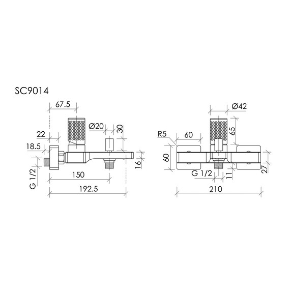 Смеситель для ванны Sancos Nexus SC9014BG, брашированное золото фото 2