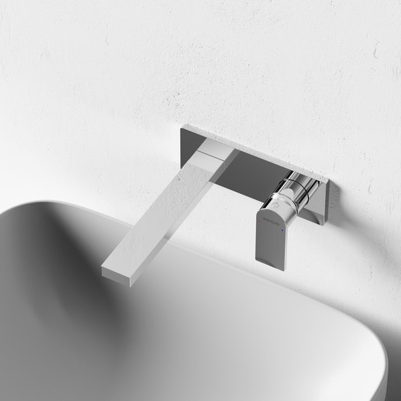 Смеситель для раковины настенный Sancos Studio SC9017CH (со скрытой частью) фото 4