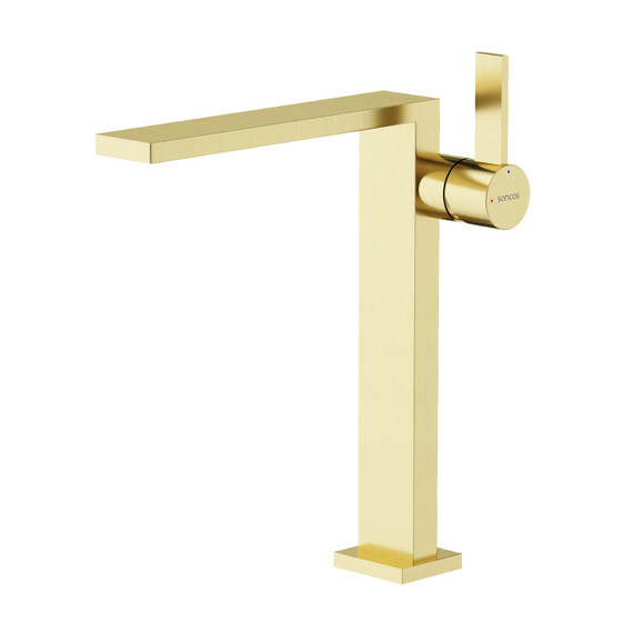 Смеситель для раковины высокий Sancos Linn SC9020BG, брашированное золото фото 