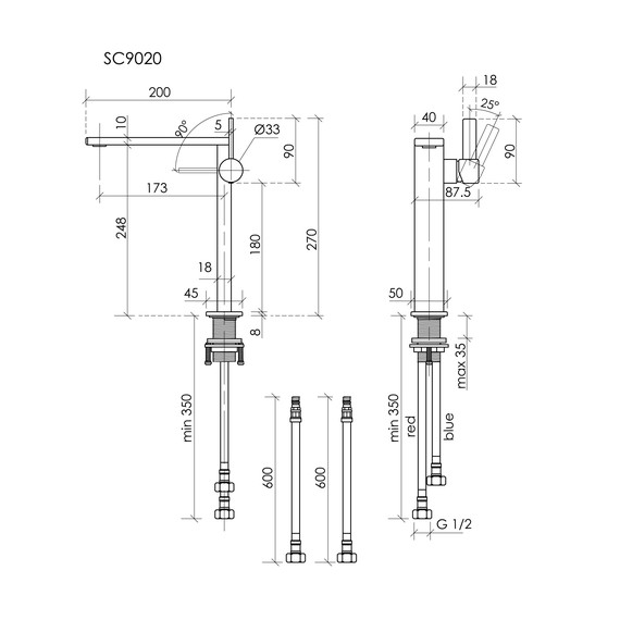 Смеситель для раковины высокий Sancos Linn SC9020BN, брашированный никель фото 3