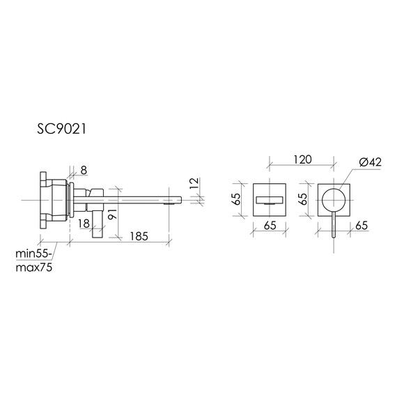 Смеситель для раковины настенный Sancos Linn SC9021CH (со скрытой частью) фото 5