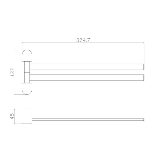 Держатель для полотенца Wonzon & Woghand Carbon WW-7731, цвет чёрный матовый фото 2