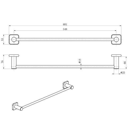 Полотенцедержатель Wonzon & Woghand WW-V1101-GM, цвет тёмный графит брашированный фото 2