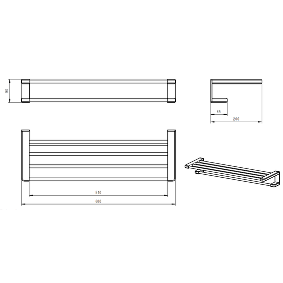 Полка для полотенец Wonzon & Woghand WW-V3902-CR фото 2