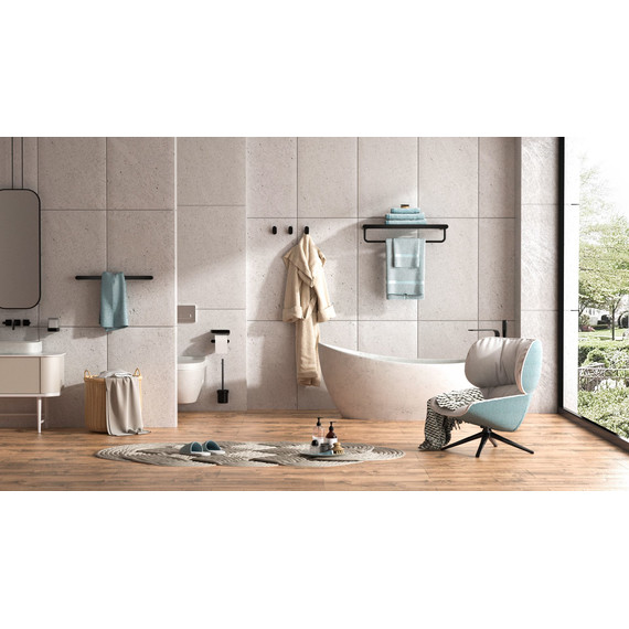 Полка для полотенец Wonzon & Woghand Carbon WW-7781, цвет чёрный матовый фото 3