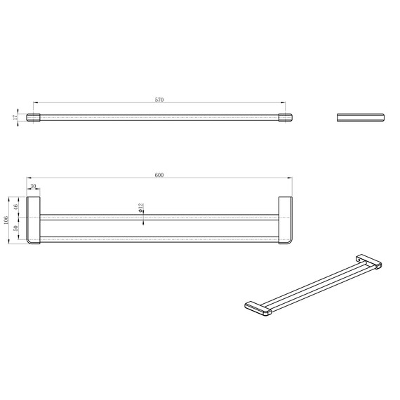 Полотенцедержатель Wonzon & Woghand WW-V3102-MB, цвет чёрный матовый фото 2