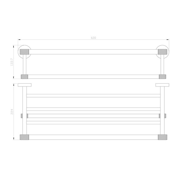 Полка для полотенец Wonzon & Woghand Majestic WW-9281, цвет чёрный фото 4