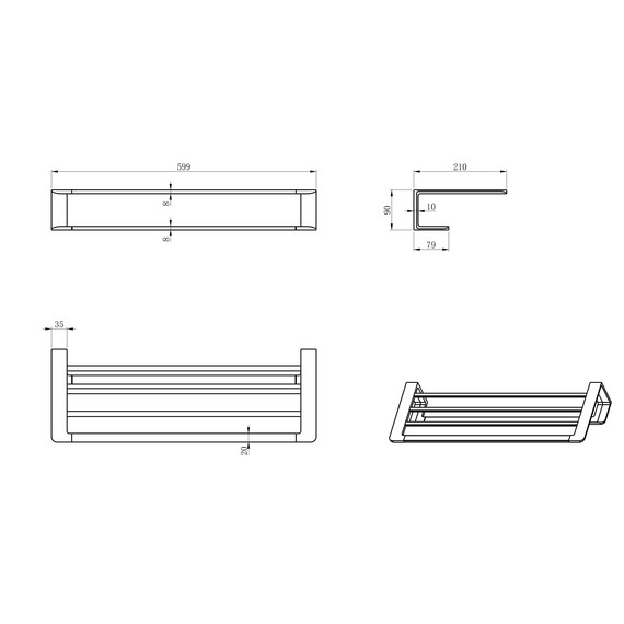 Полка для полотенец Wonzon & Woghand WW-V2901-MB, цвет чёрный матовый фото 2