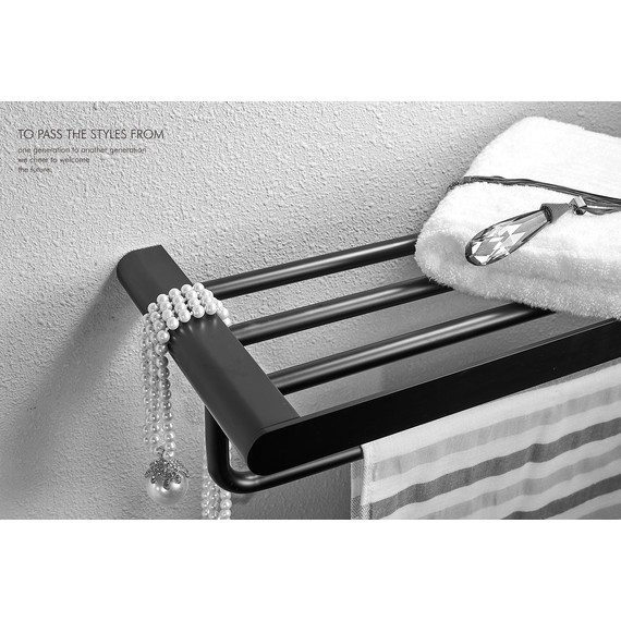 Полка для полотенец Wonzon & Woghand Carbon WW-7781, цвет чёрный матовый фото 2