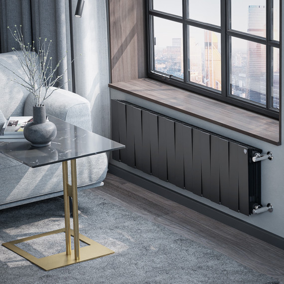 Радиатор Royal Thermo PianoForte 300 1280x380 мм (16 секций) чёрый фото 5