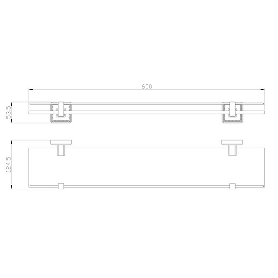 Стеклянная полка Wonzon & Woghand Roma WW-7227, цвет бронза брашированная фото 4