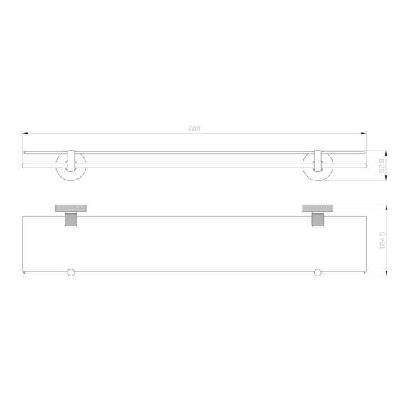 Стеклянная полка Wonzon & Woghand Majestic WW-9227, цвет чёрный фото 4