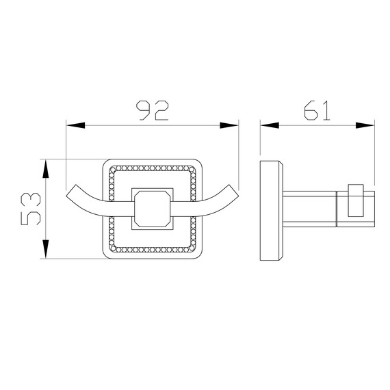 Двойной крючок Wonzon & Woghand Roma WW-7225, цвет бронза брашированная фото 5