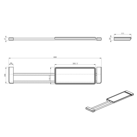 Полка Wonzon & Woghand WW-V3701-MB, цвет чёрный матовый фото 2