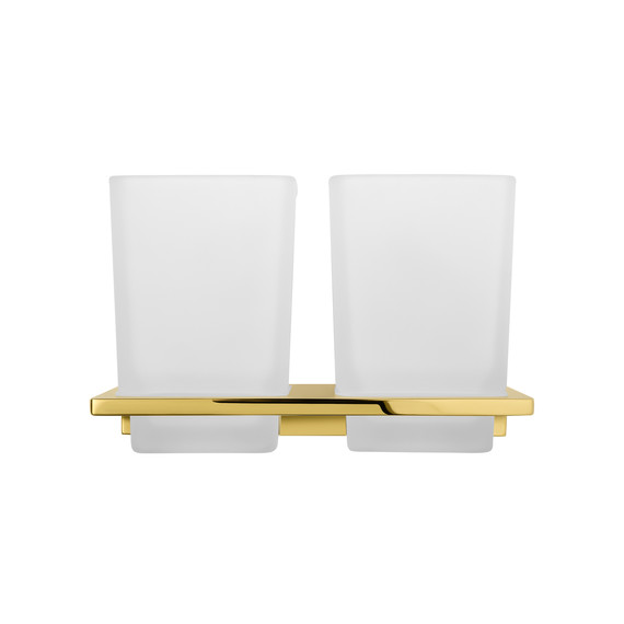 Стакан двойной для зубных щеток Wonzon & Woghand Eclipse WW-9128-LG, цвет золото глянцевое фото 2