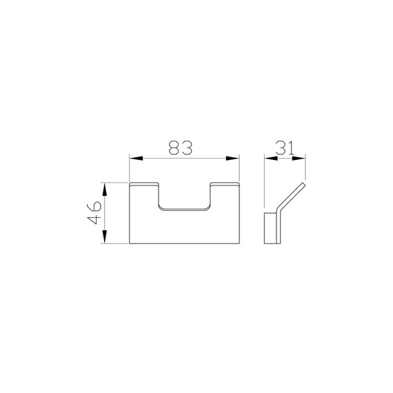 Двойной крючок Wonzon & Woghand Lotte WW-8325-BGM, цвет тёмный графит брашированный фото 2