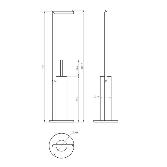 Стойка с держателем и ёршиком Wonzon & Woghand WW-V4602-BG, цвет золото брашированное фото 2