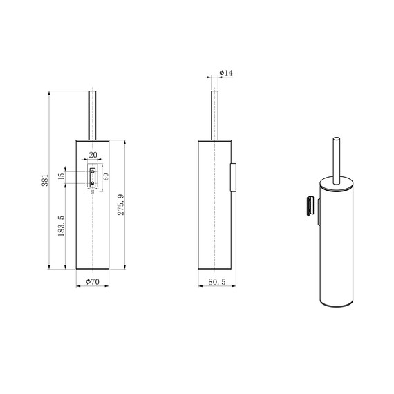 Ёршик для унитаза Wonzon & Woghand WW-V4601-CR фото 2