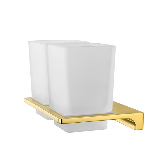 Стакан двойной для зубных щеток Wonzon & Woghand Eclipse WW-9128-LG, цвет золото глянцевое фото 3