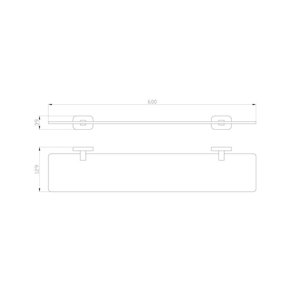 Стеклянная полка Wonzon & Woghand Graffity WW-9327-BGM, цвет тёмный графит брашированный фото 2