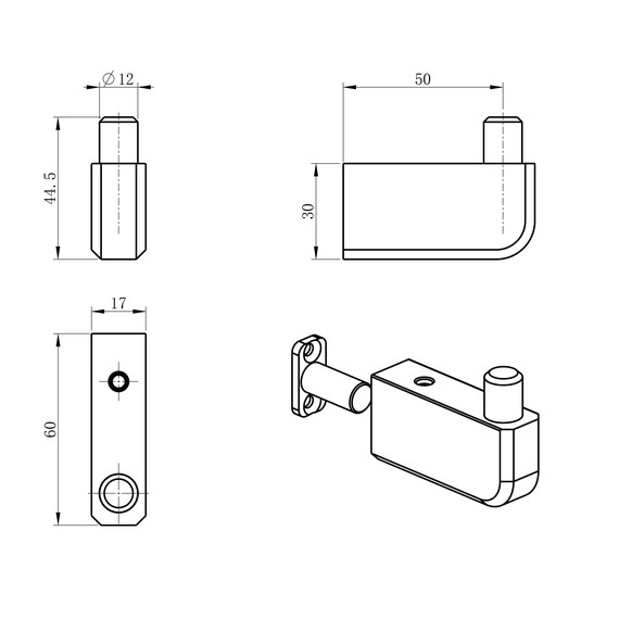 Крючок Wonzon & Woghand WW-V3301-MB, цвет чёрный матовый фото 2